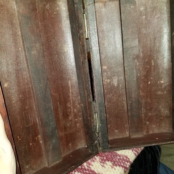 "Via Vee World Classic" Wooden Hinged Box Purse Patina Home Deco - Picture 6 of 8